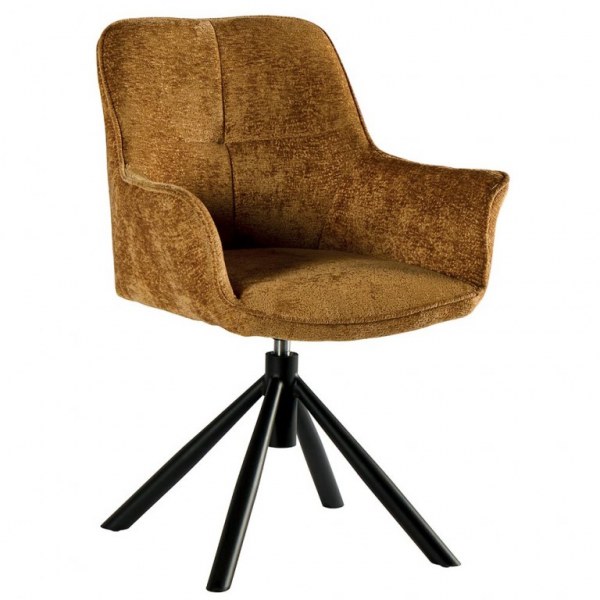 Chaise moutarde tournante EWING