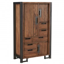 Armoire WALES 3 portes, 6 tiroirs