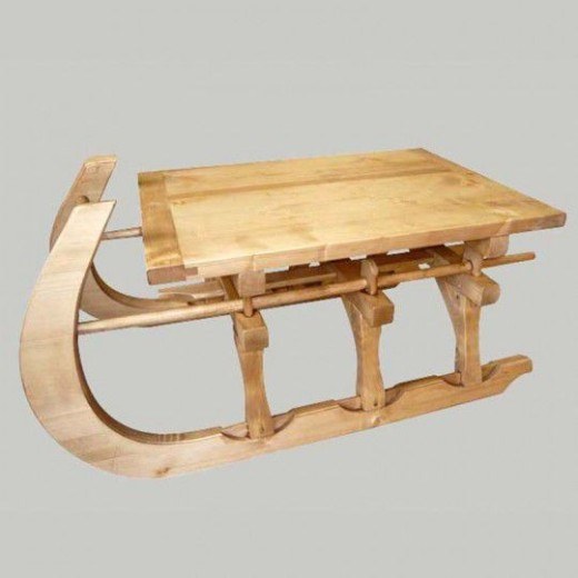 Table basse luge GM plateau bois